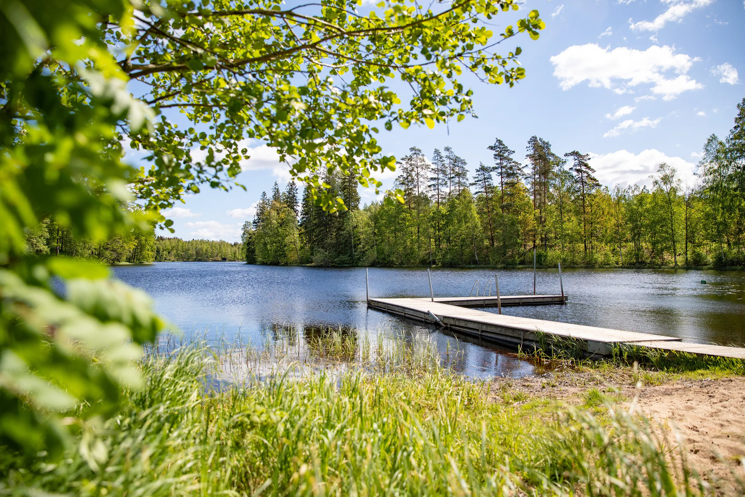 Vacker badbrygga till eseredssjön