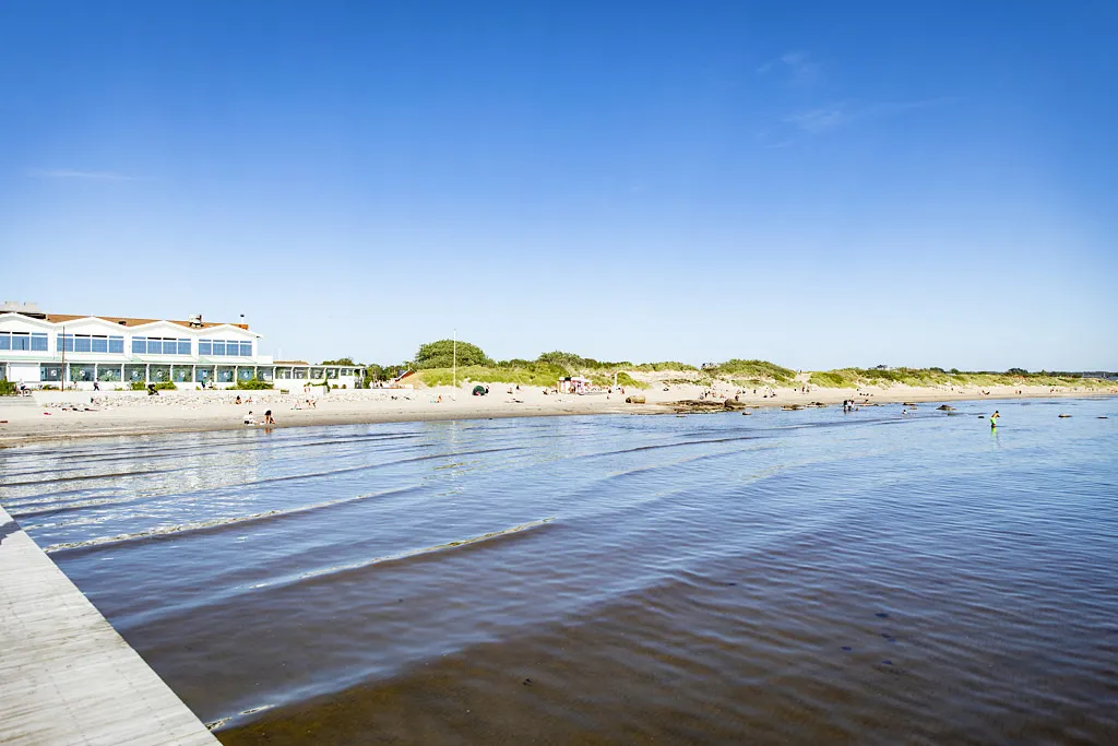 Vy över hav och strand.