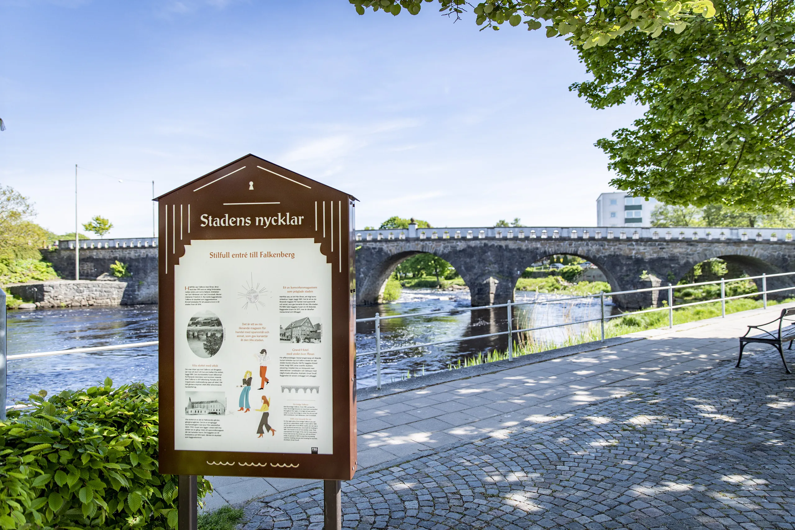 Stadens nycklar framför bro