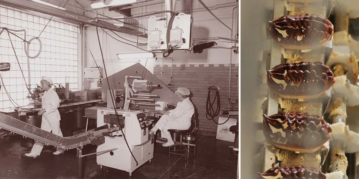 Historisk bild från sia glass produktion.