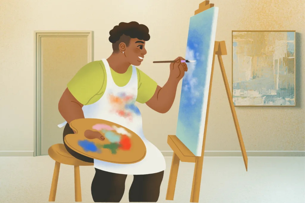 Möt lokala konstnärer i Rians ateljé