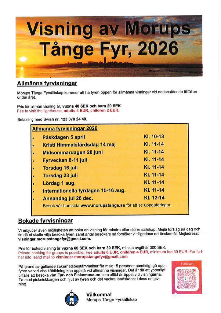 visningar på morups tånge