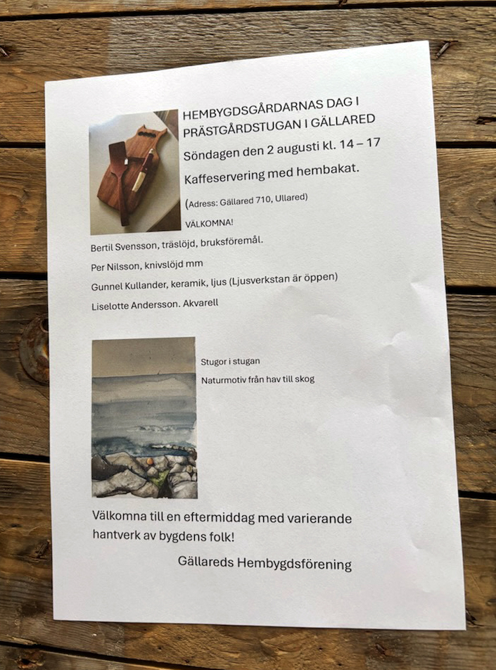 Hembygdsgårdarnas dag i Prästgårdsstugan i Gällared