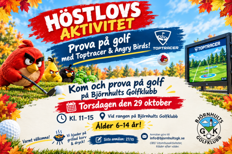 Höstlovsaktivitet på Björnhults Golfklubb – Prova på golf med Angry Birds!